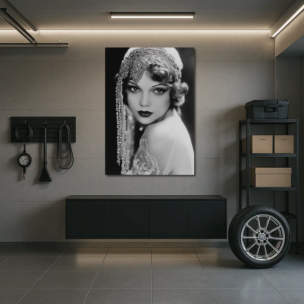 Vintage Hollywood Actress Black White Portrait – Wall Art