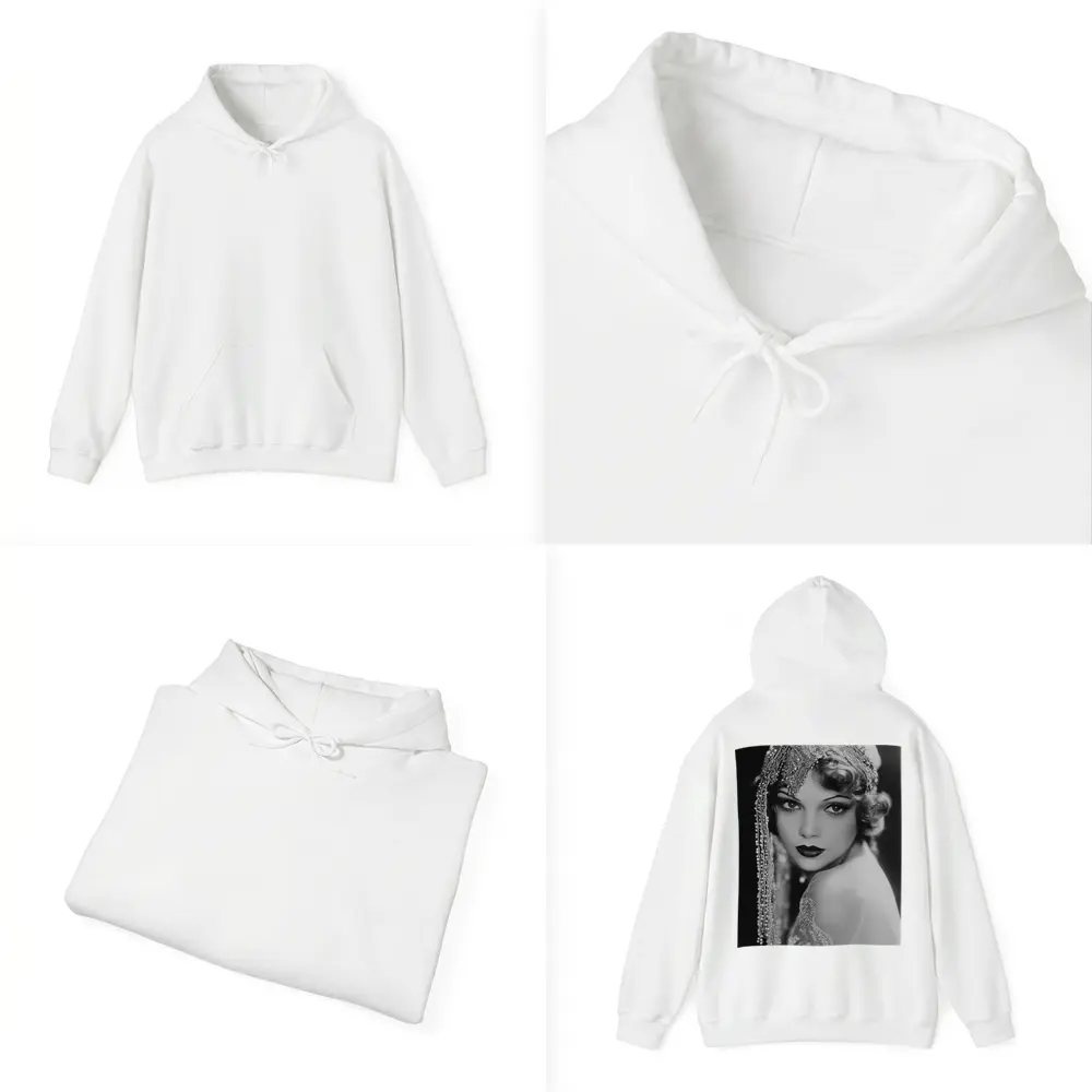 Vintage Hollywood Actress Black White Portrait – Hoodies