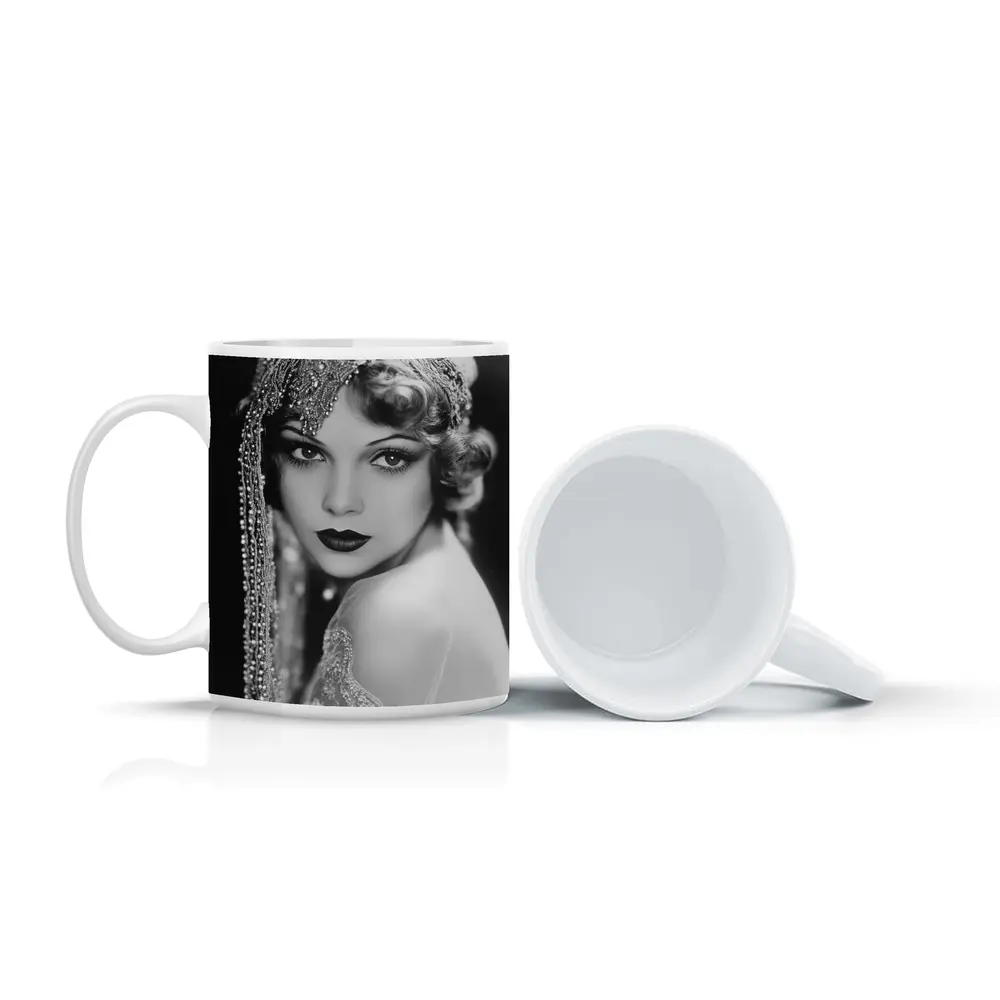 Vintage Hollywood Actress Black White Portrait – Mugs