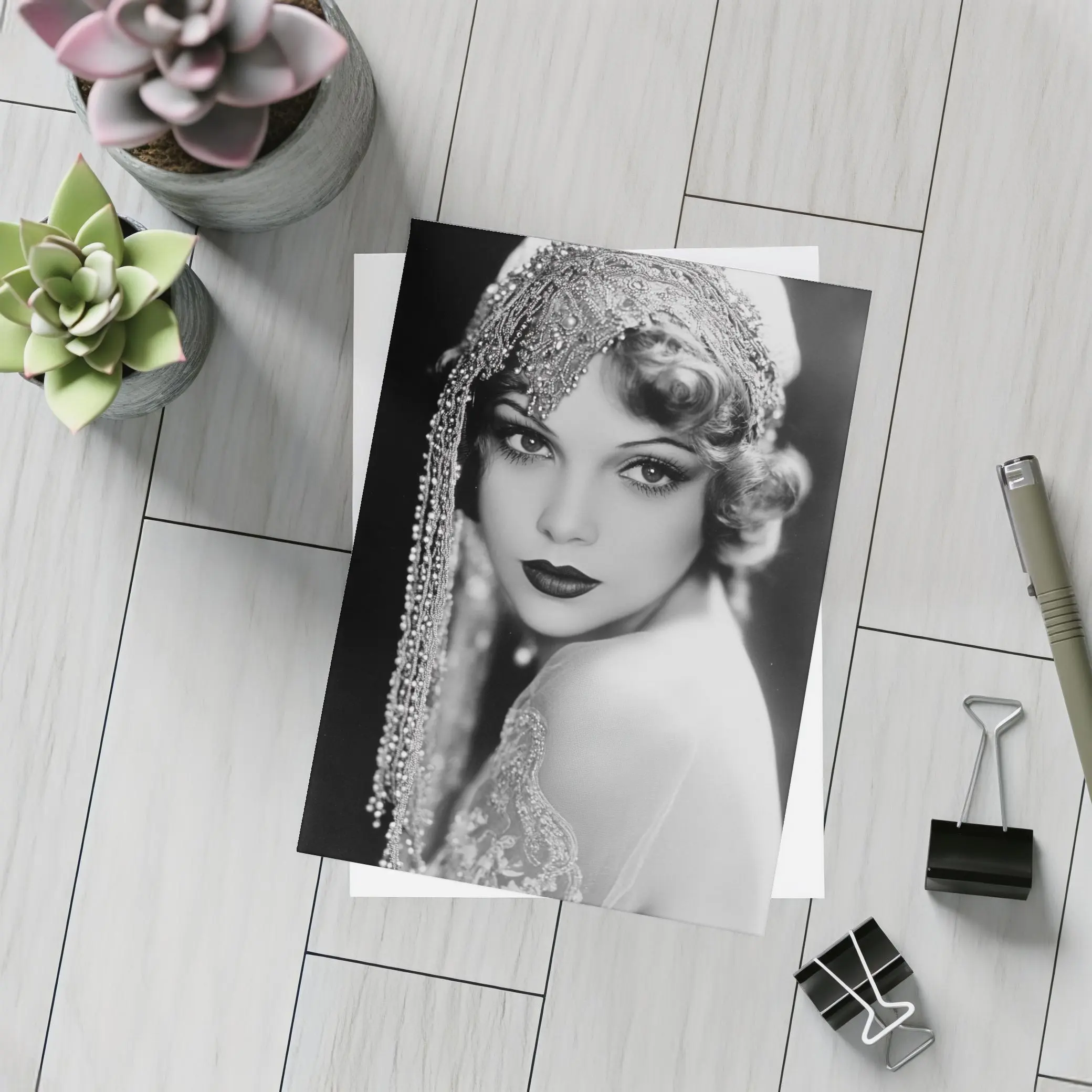 Vintage Hollywood Actress Black White Portrait – Postcards