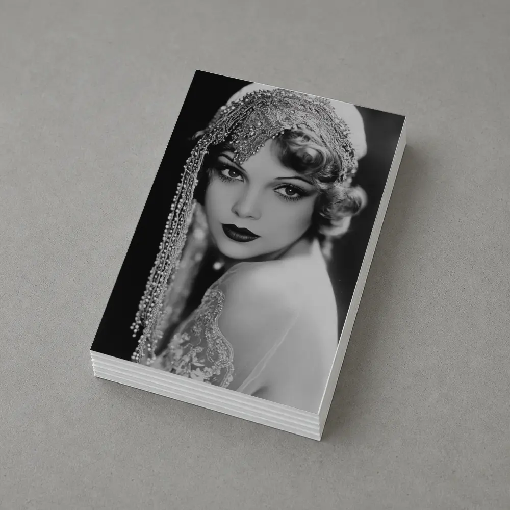 Vintage Hollywood Actress Black White Portrait – Postcards