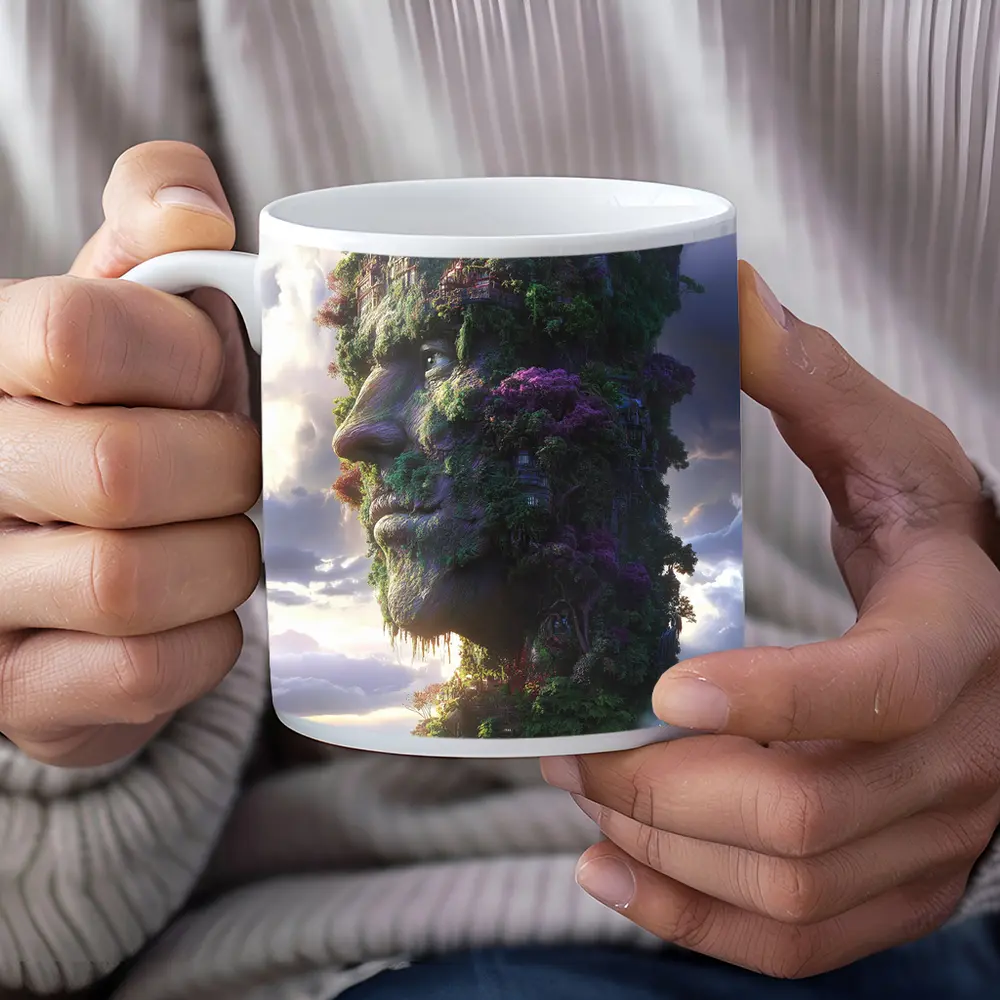 Giant Forest Face Surreal Sky Fantasy – Mugs