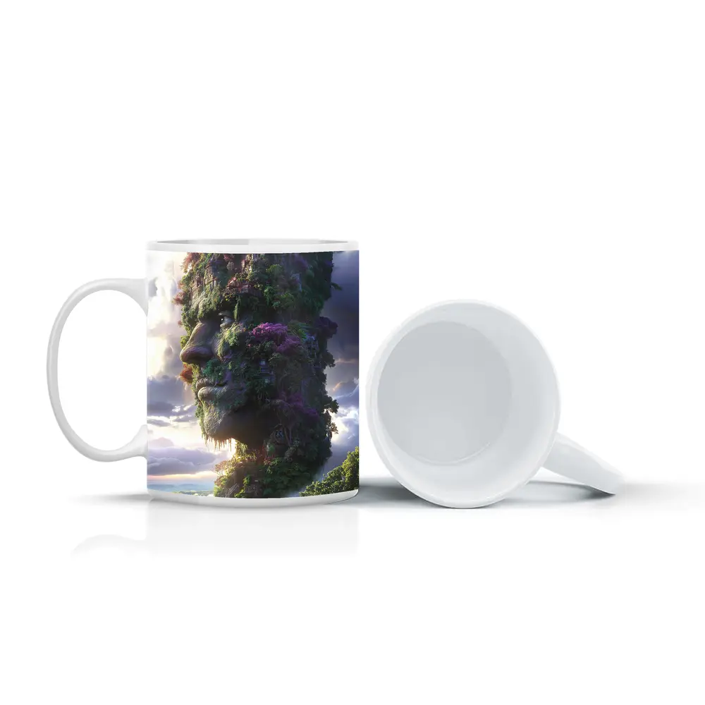 Giant Forest Face Surreal Sky Fantasy – Mugs