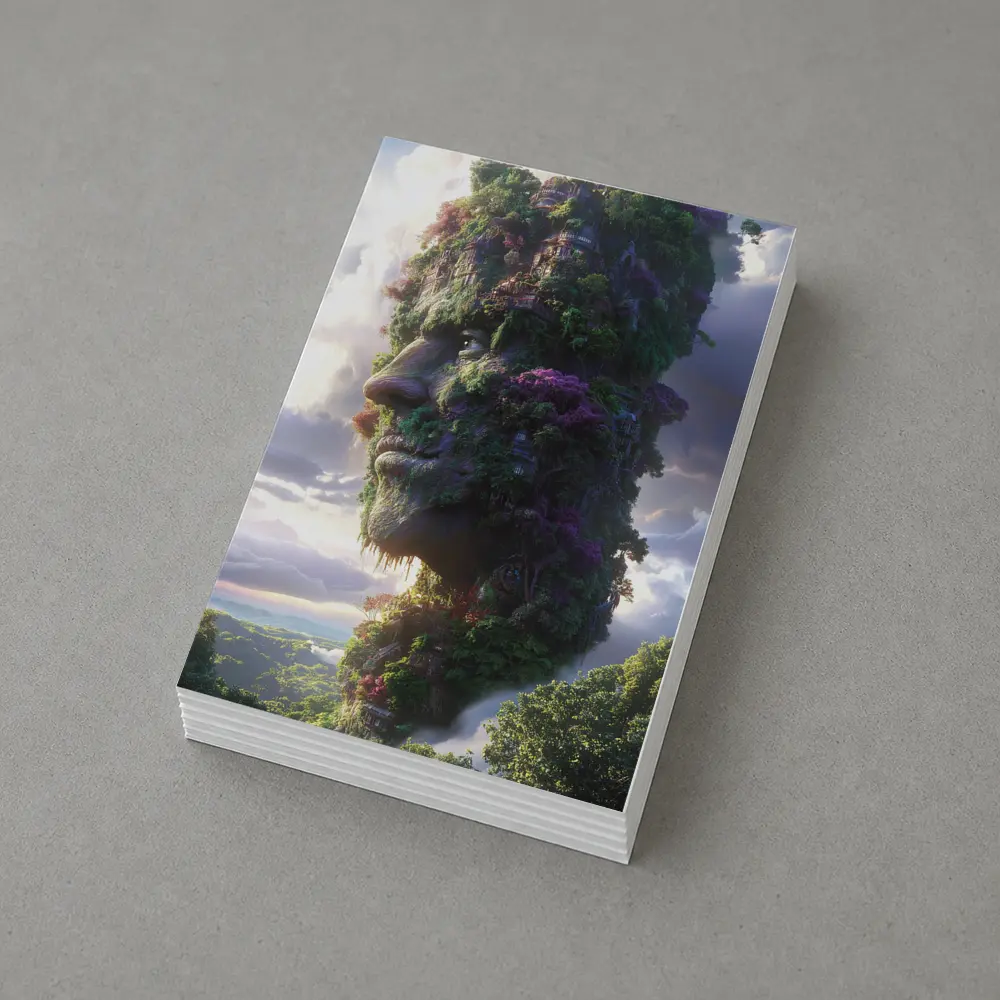 Giant Forest Face Surreal Sky Fantasy – Postcards
