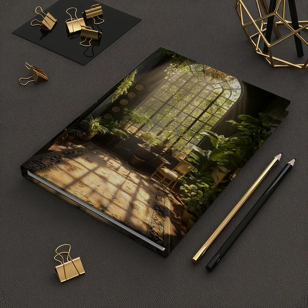 Sunlit Indoor Garden Arched Window Room – Notebooks