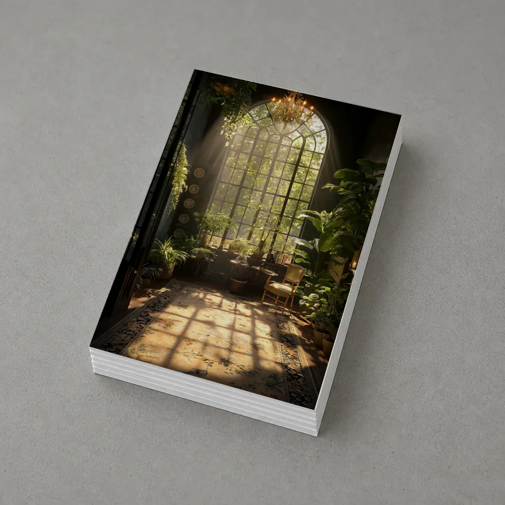 Sunlit Indoor Garden Arched Window Room – Postcards