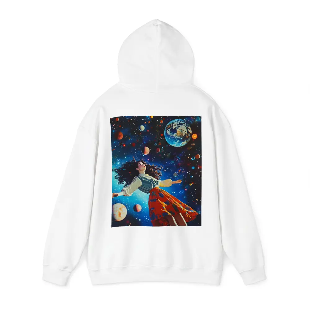 Woman Floating Through Colorful Cosmic Space – Hoodies