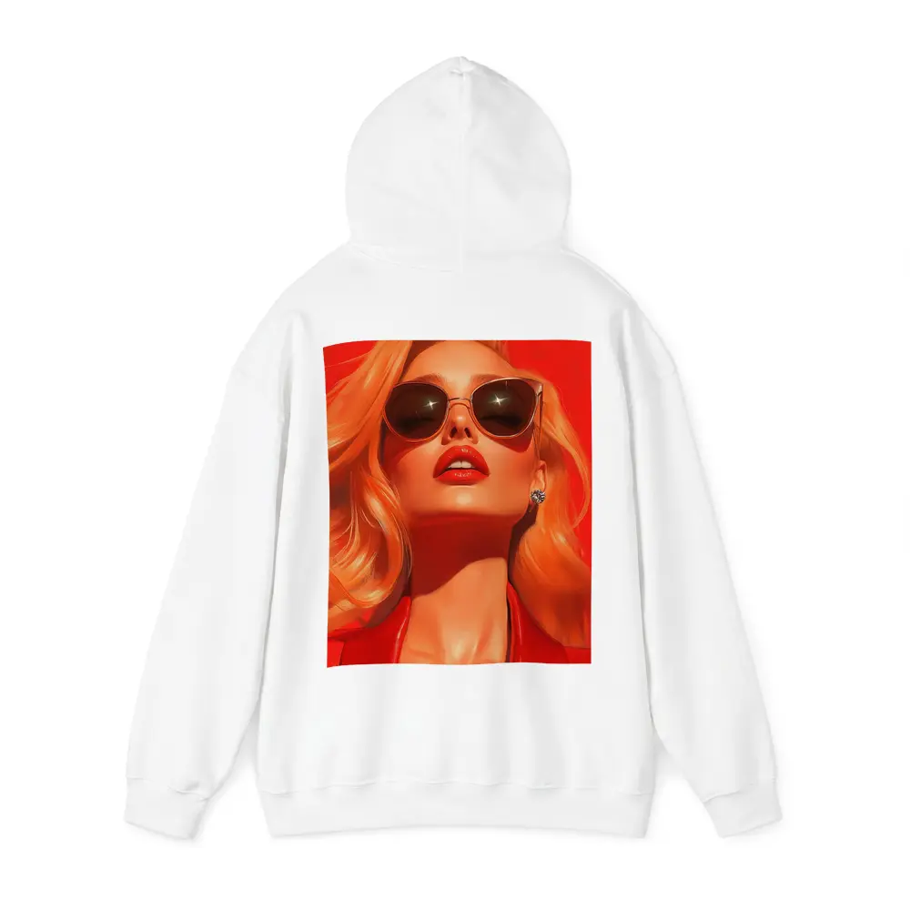 Blonde Woman Red Sunglasses Bold Fashion Art – Hoodies