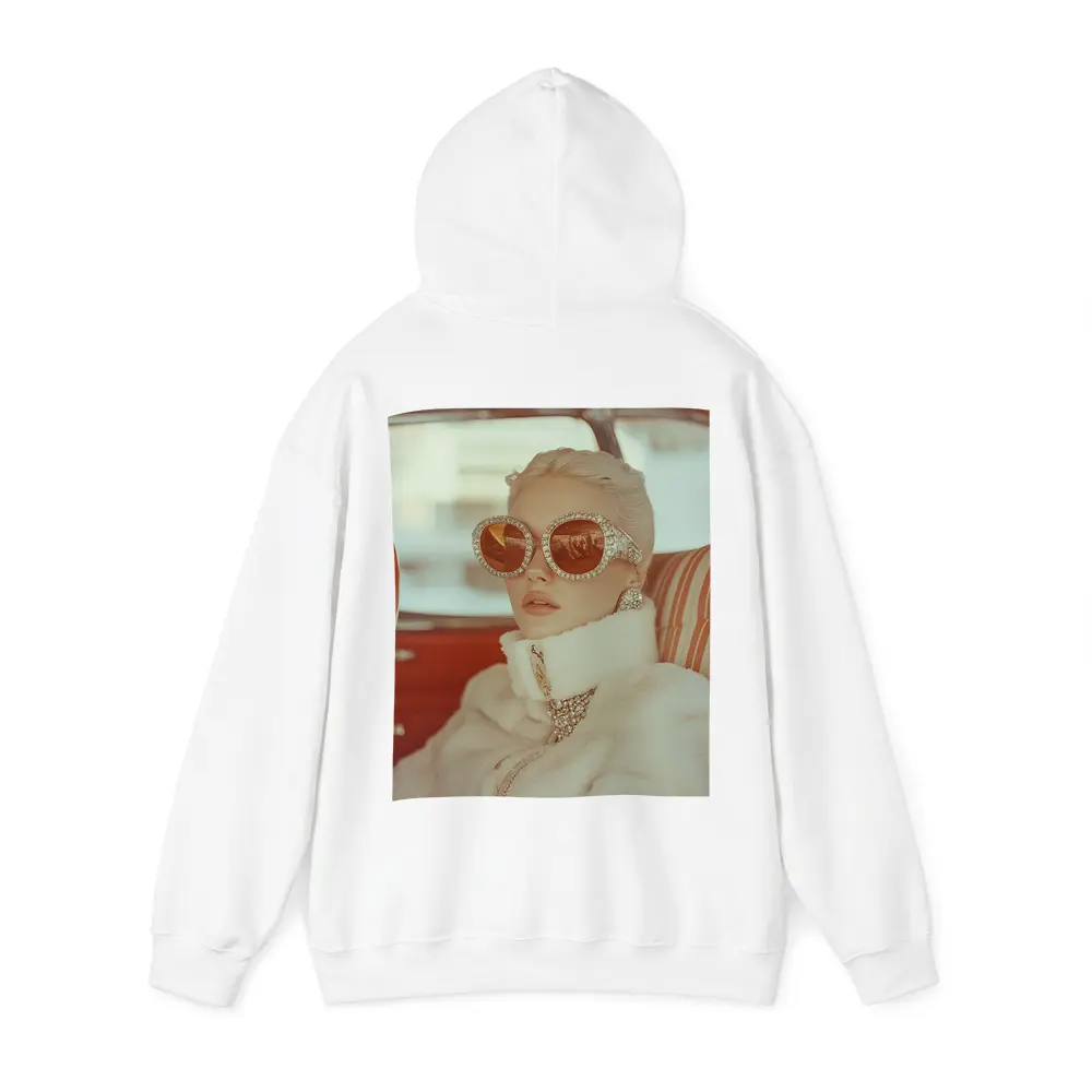 Glamorous Woman Oversized Jeweled Sunglasses Retro Car – Hoodies
