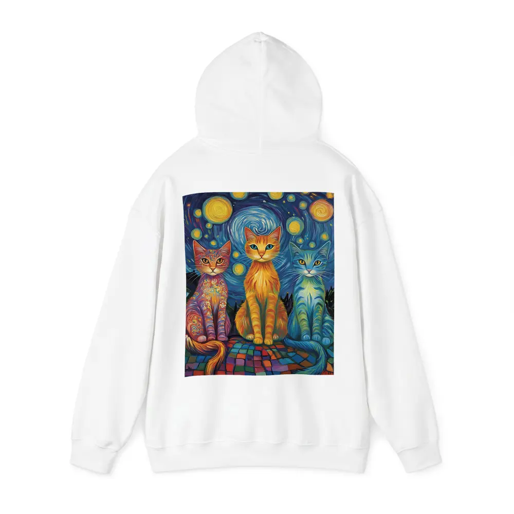 Three Cats Van Gogh Starry Night Style – Hoodies