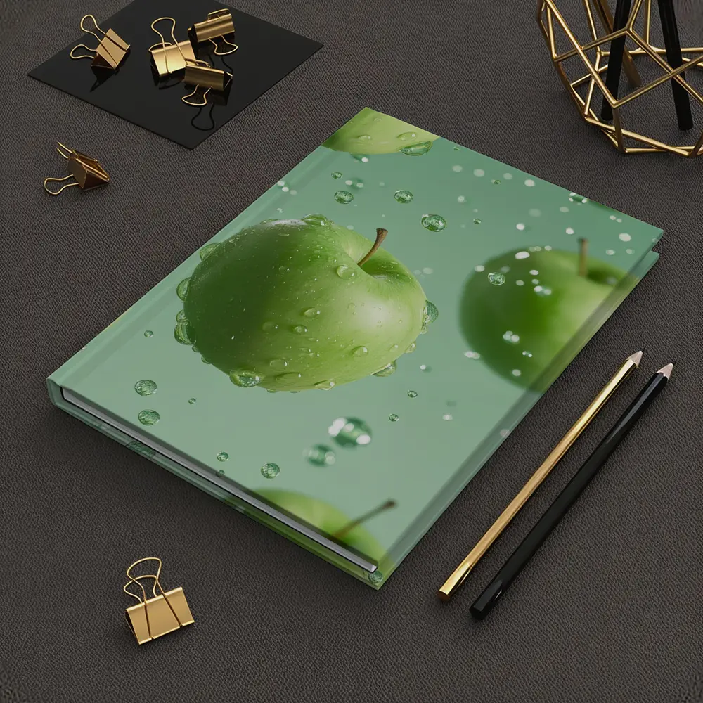 Fresh Green Apples Floating Water Drops – Notebooks