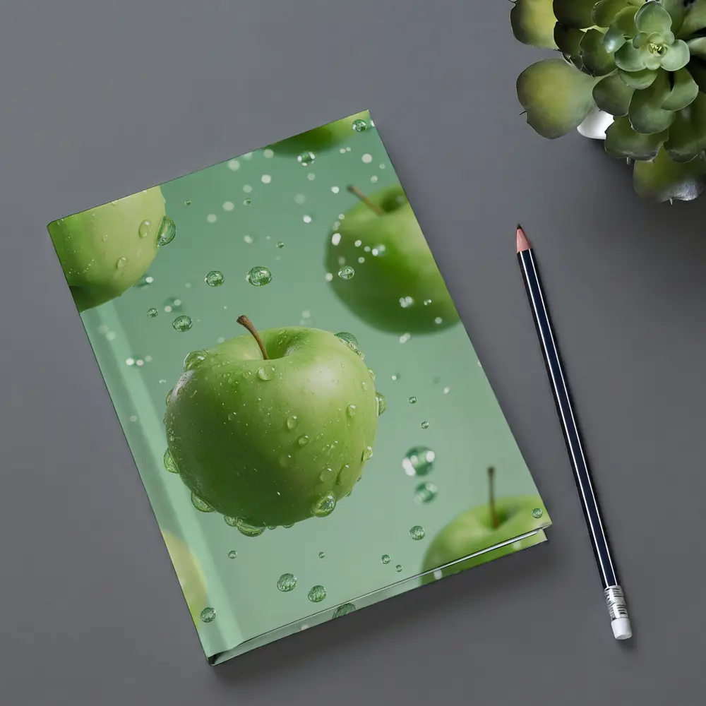 Fresh Green Apples Floating Water Drops – Notebooks