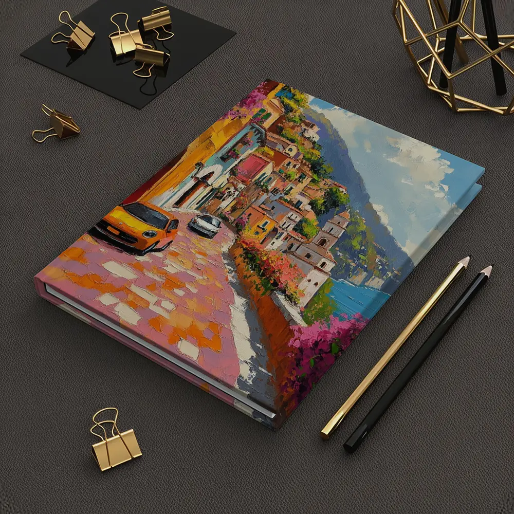 Mini Cooper Oil Painting Amalfi Coast Italy – Notebooks