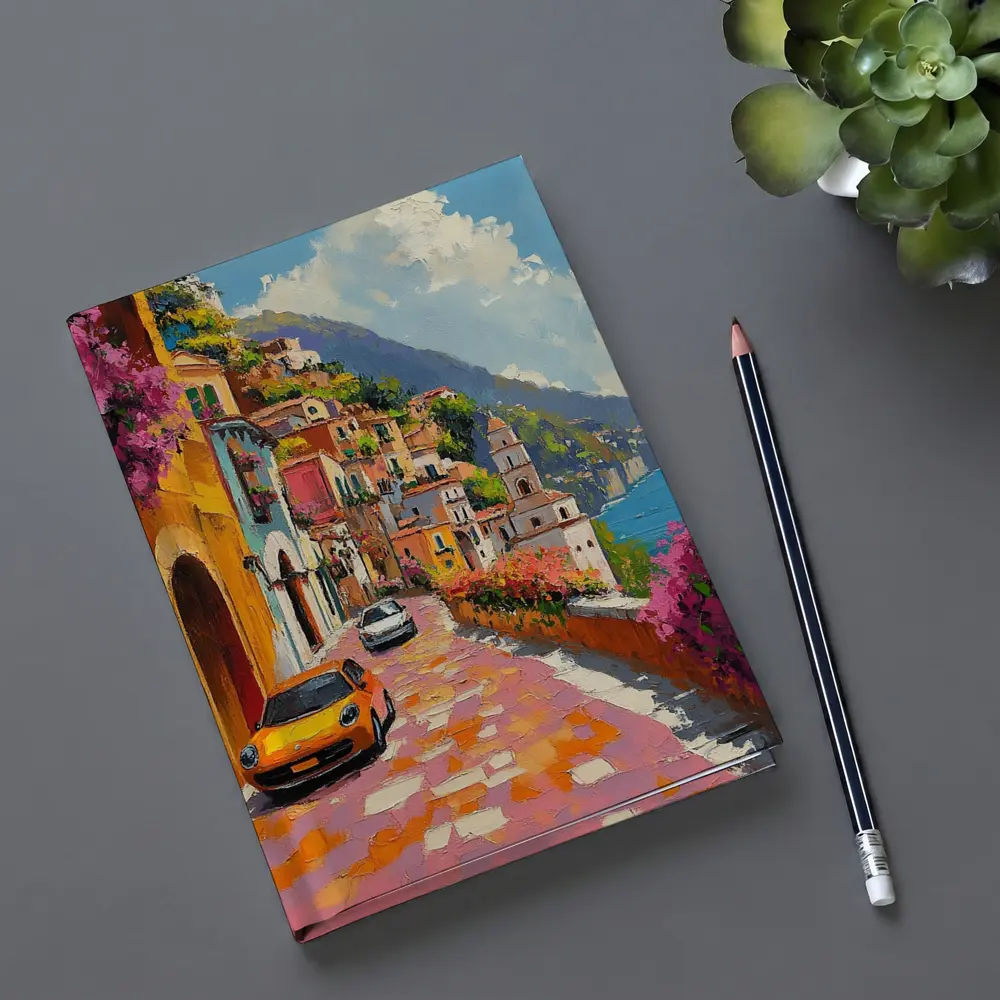 Mini Cooper Oil Painting Amalfi Coast Italy – Notebooks