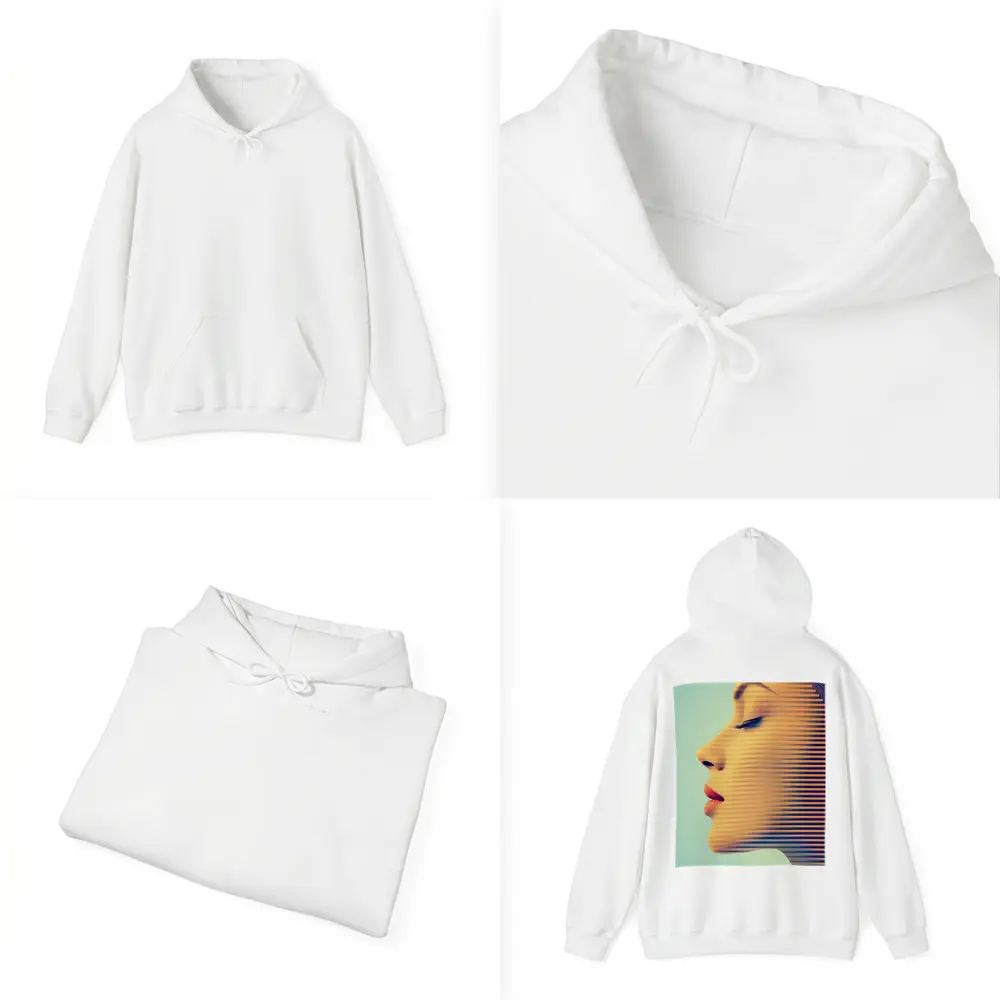 Woman Face Profile Striped Pop Art – Hoodies