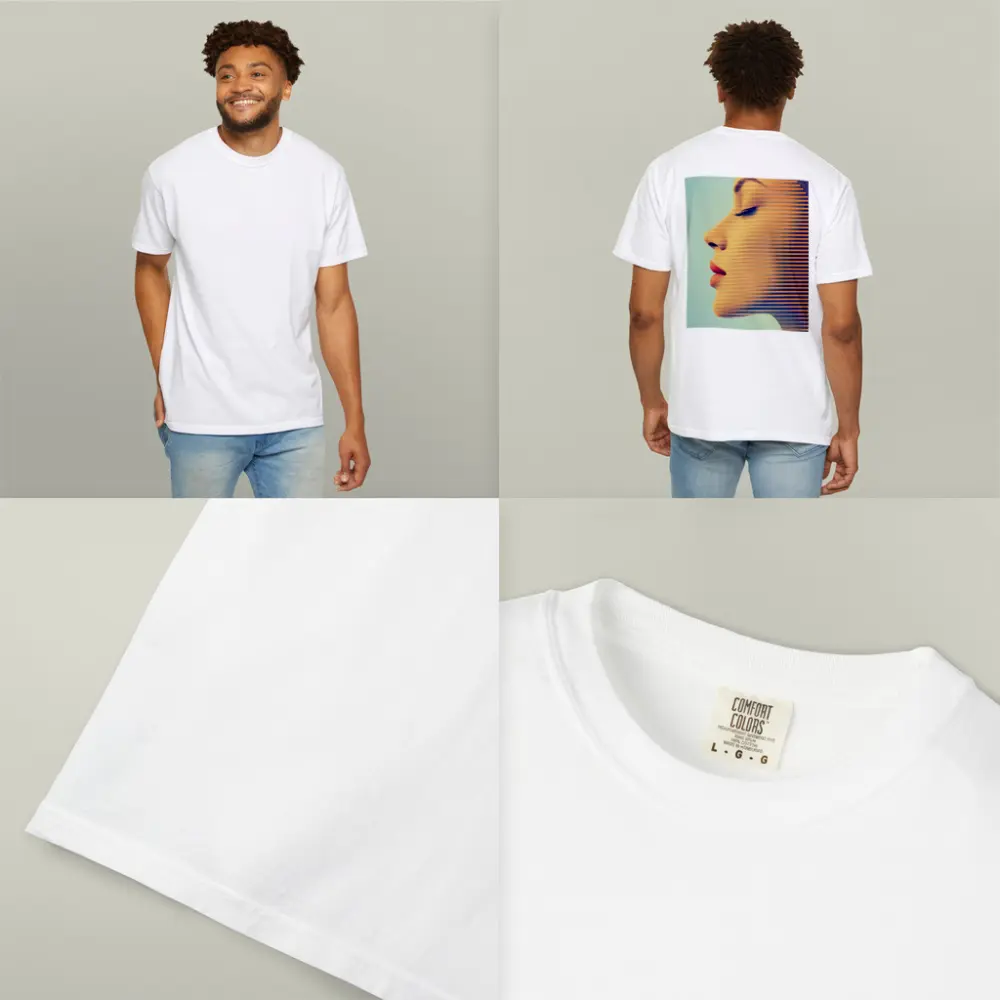 Woman Face Profile Striped Pop Art – T-Shirts