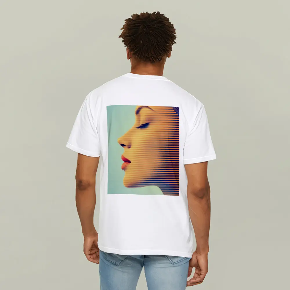 Woman Face Profile Striped Pop Art – T-Shirts