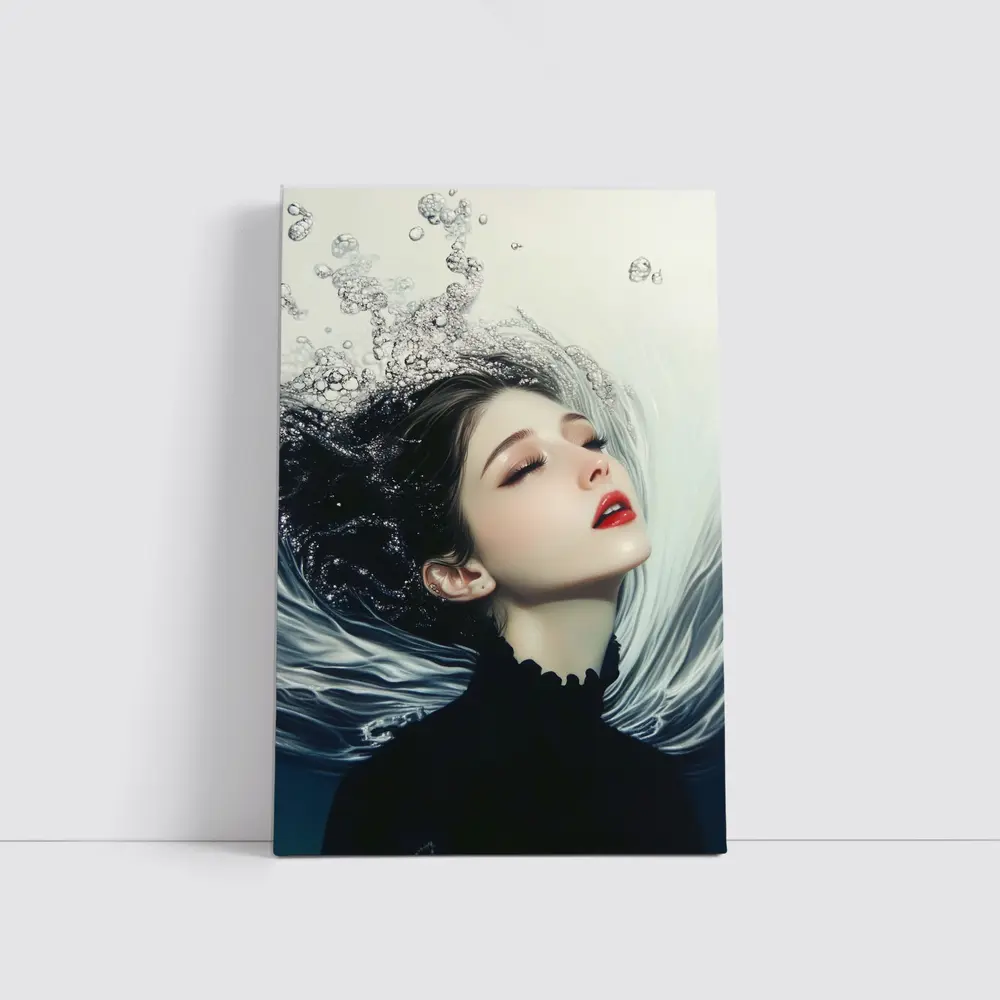 Woman Underwater Dark Fantasy Digital Art – Wall Art