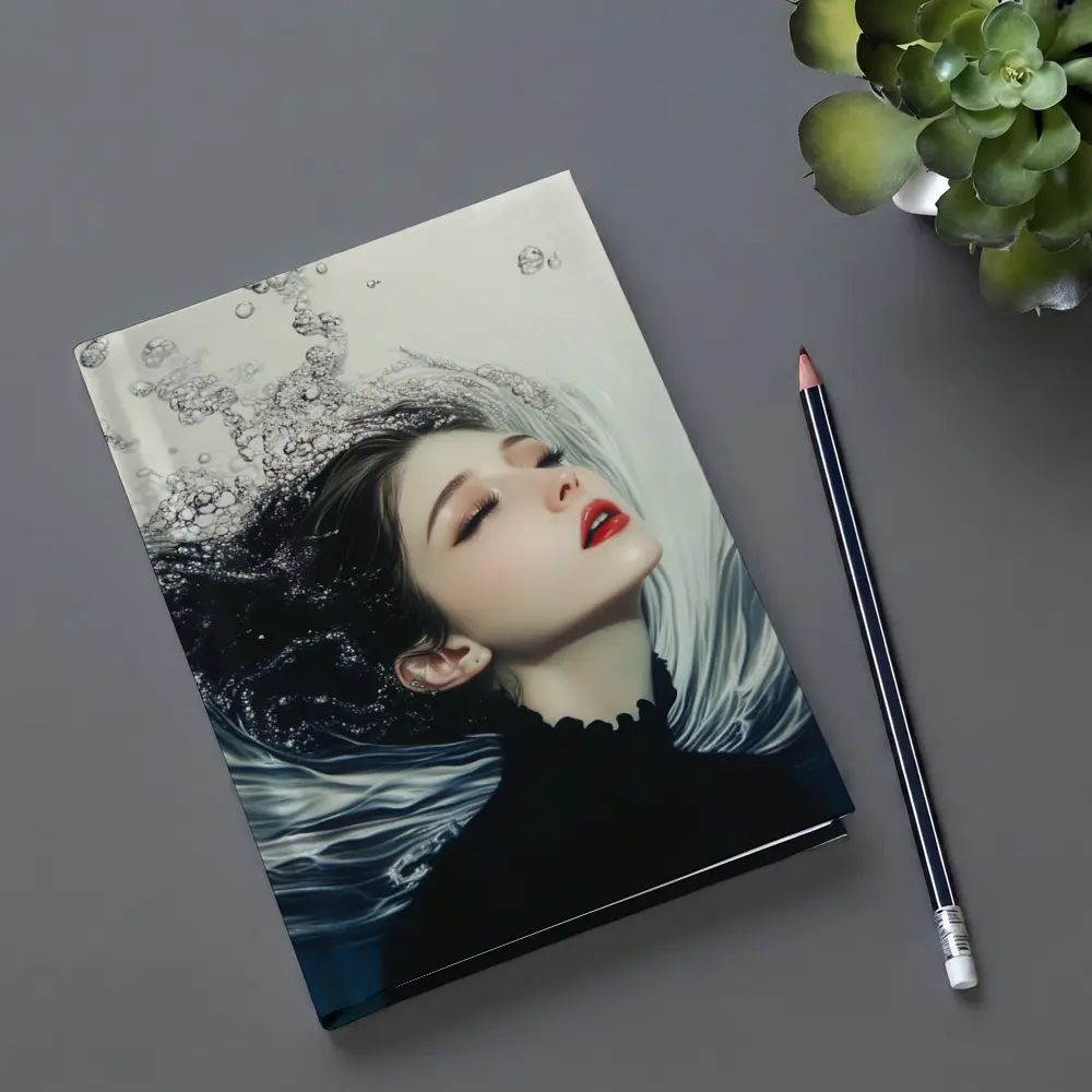 Woman Underwater Dark Fantasy Digital Art – Notebooks