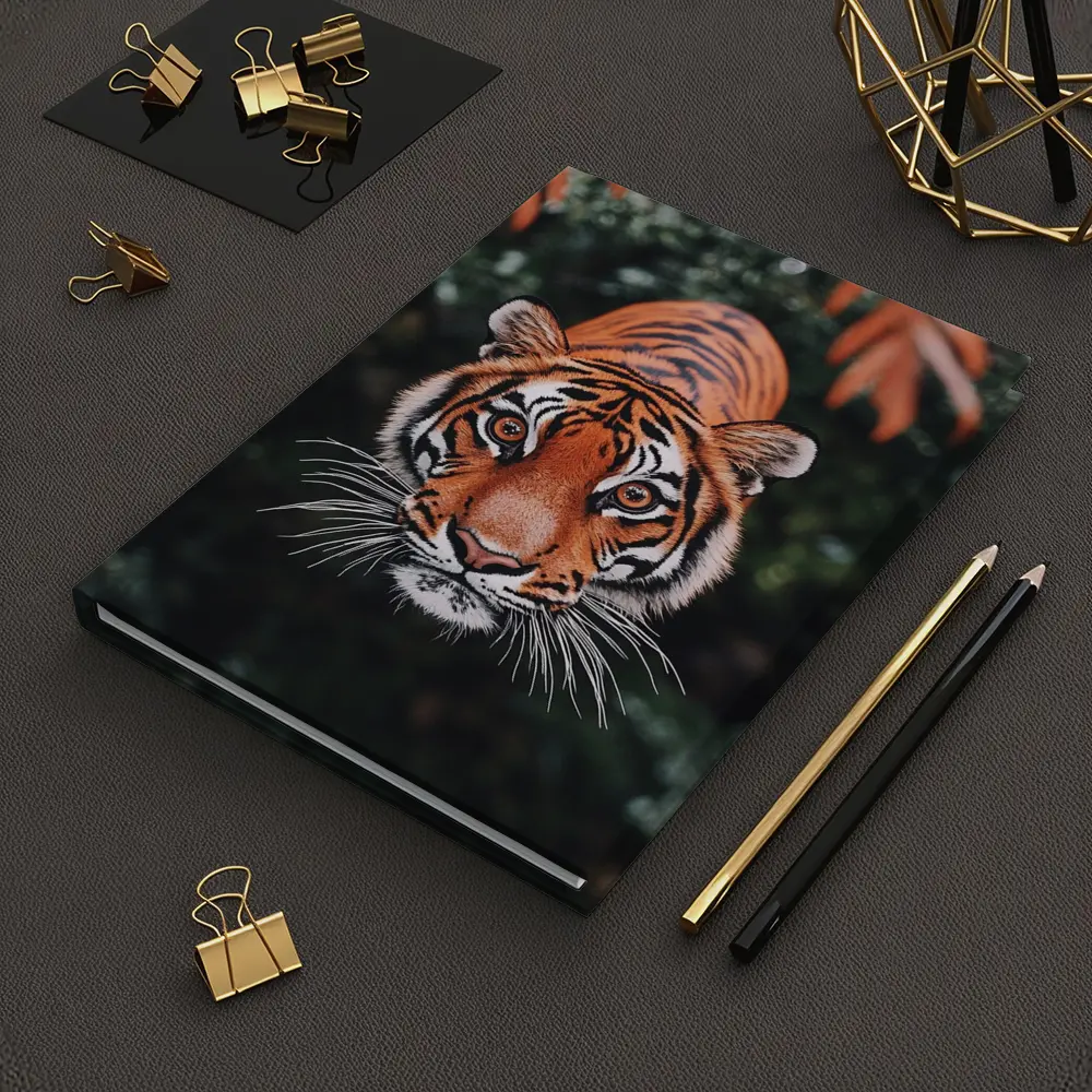 Bengal Tiger Face Green Jungle Foliage – Notebooks