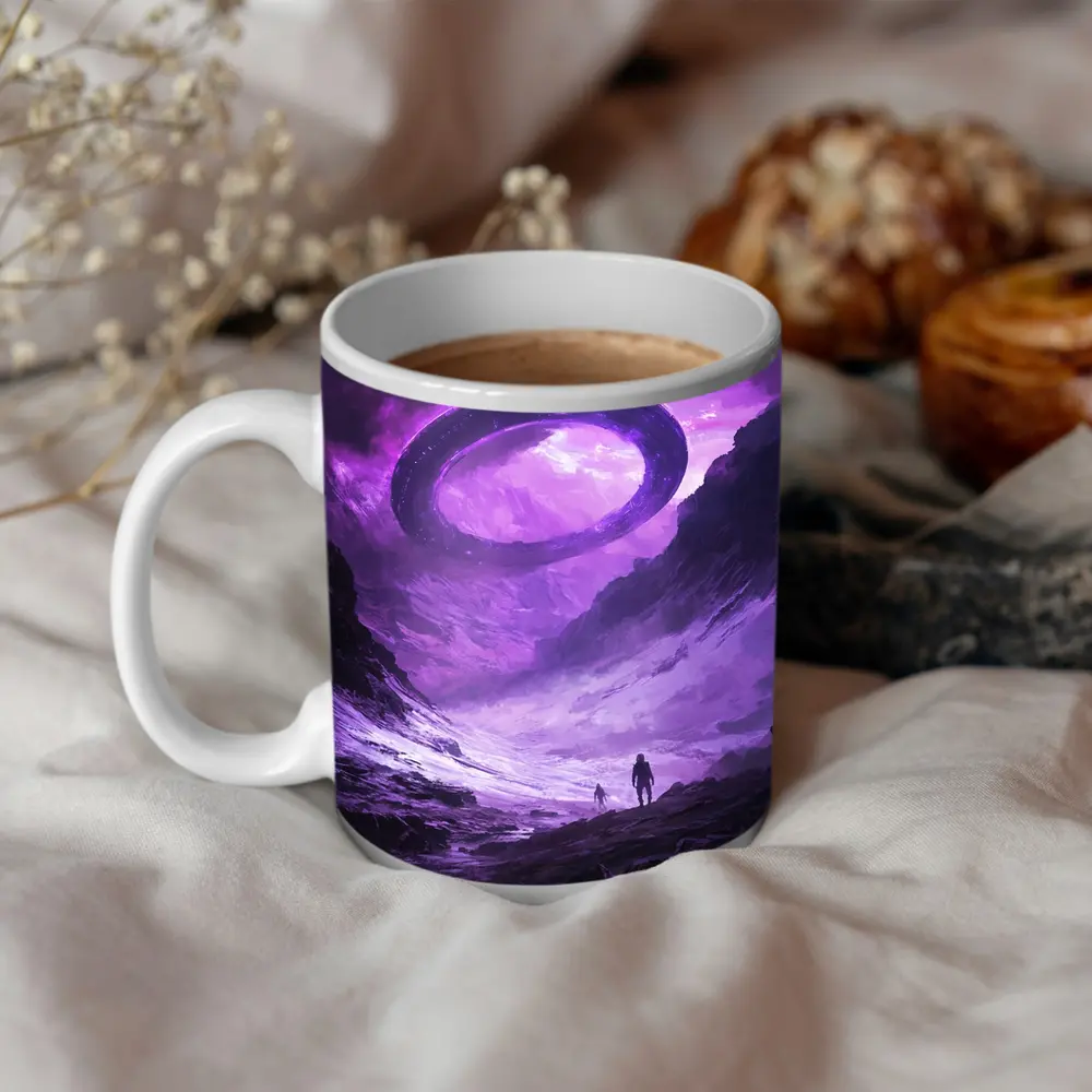 UFO Spaceship Over Alien Rocky Canyon – Mugs