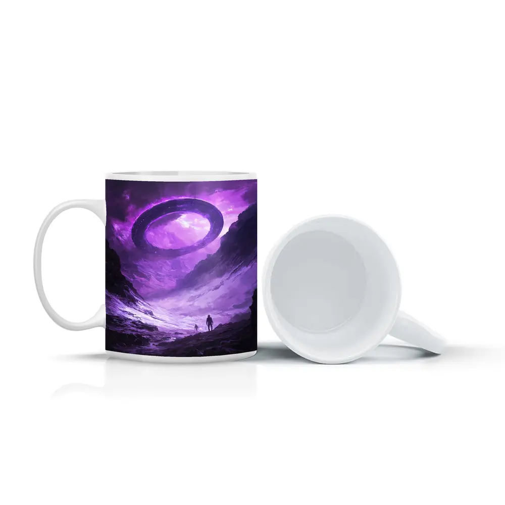 UFO Spaceship Over Alien Rocky Canyon – Mugs