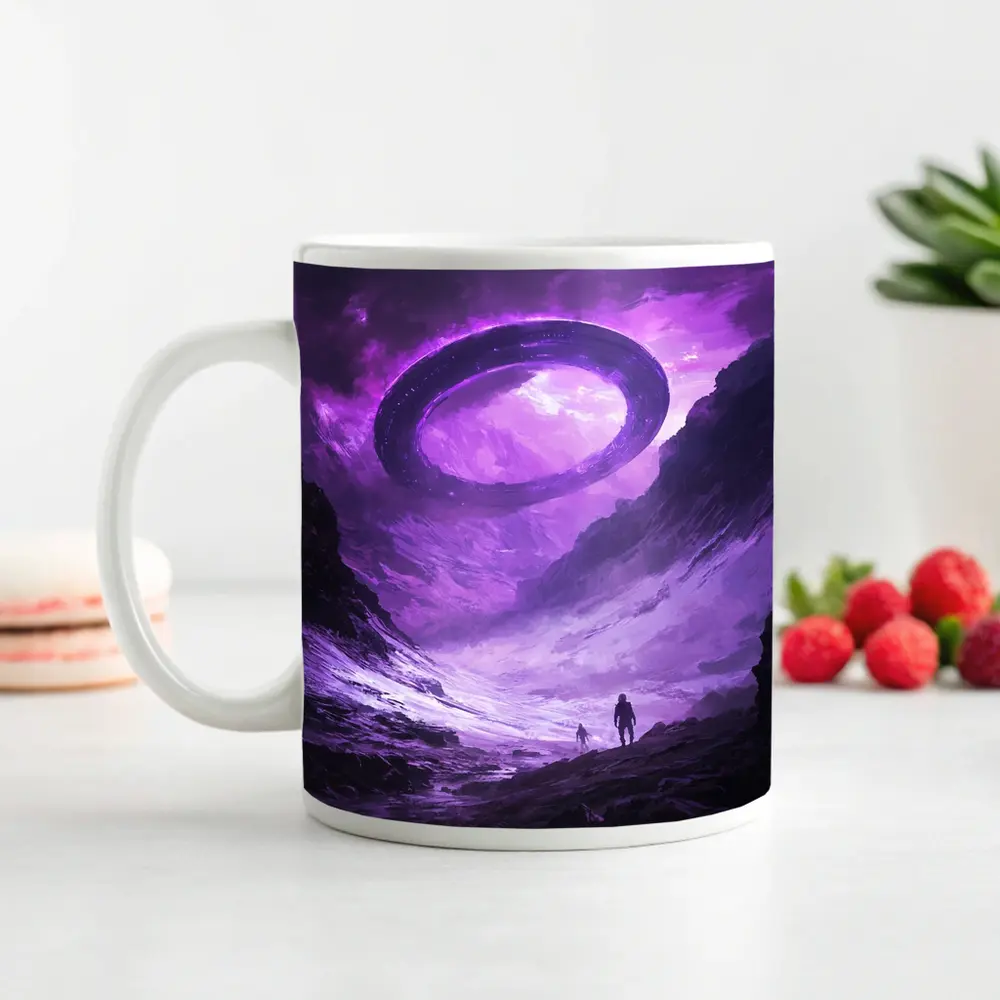 UFO Spaceship Over Alien Rocky Canyon – Mugs
