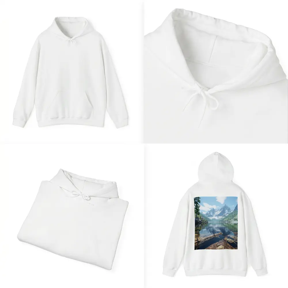 Snow Mountain Lake Clear Water Reflection – Hoodies