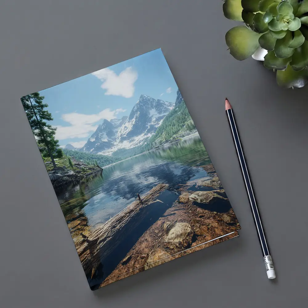 Snow Mountain Lake Clear Water Reflection – Notebooks