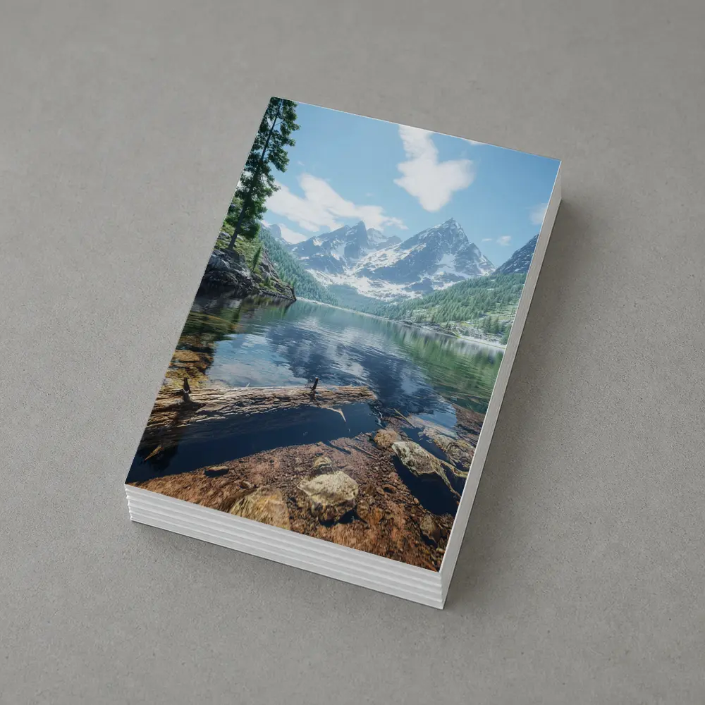 Snow Mountain Lake Clear Water Reflection – Postcards