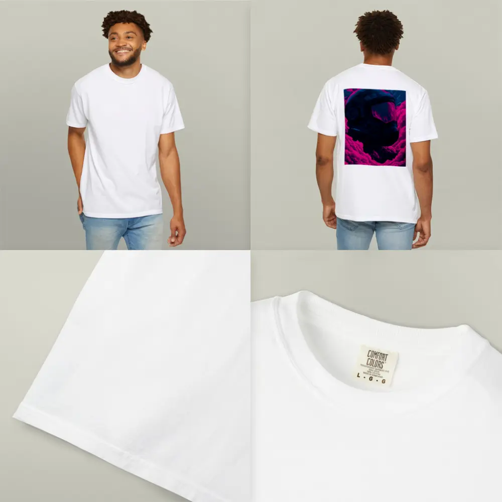 Astronaut Helmet Pink Neon Dark Clouds – T-Shirts
