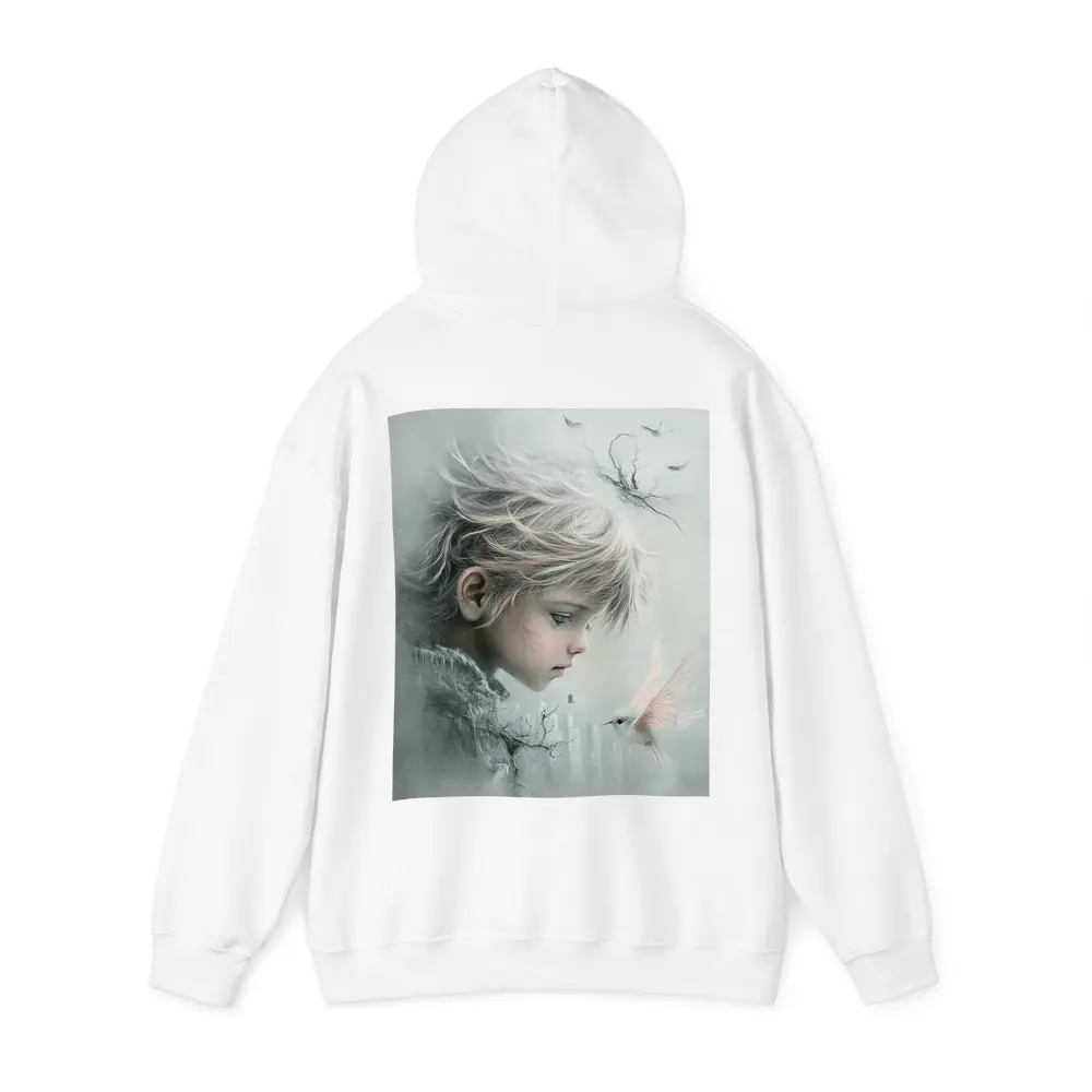 Dreamy Boy With White Bird Fantasy Art – Hoodies