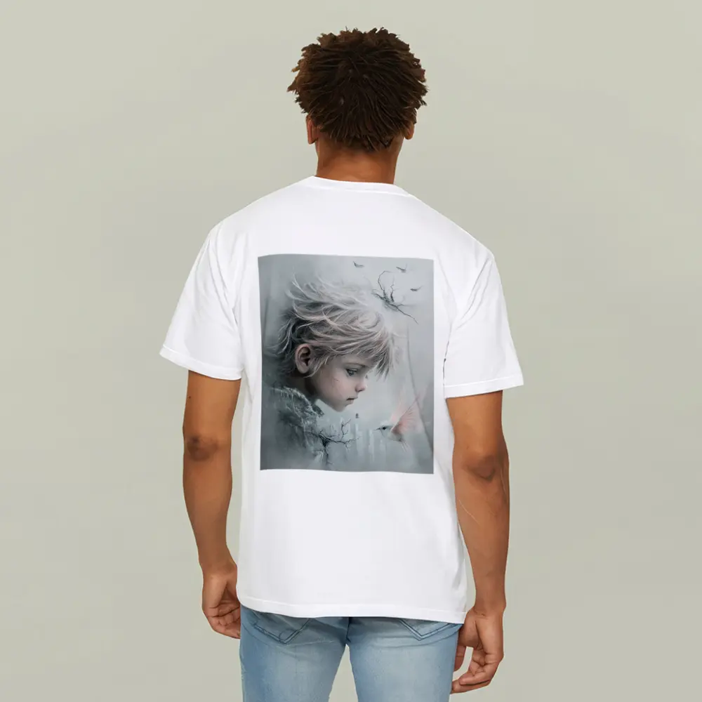 Dreamy Boy With White Bird Fantasy Art – T-Shirts