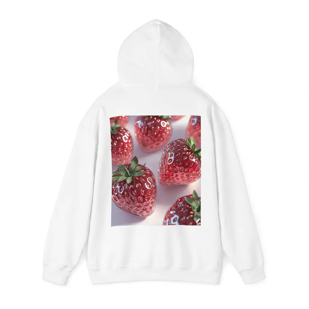 Glass Strawberries Shiny Red on White – Hoodies