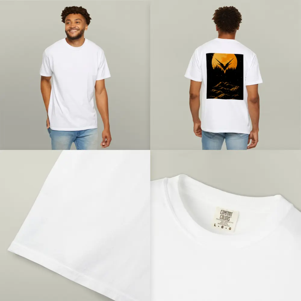 Eagle Symbol Orange Moon Mountain Night – T-Shirts