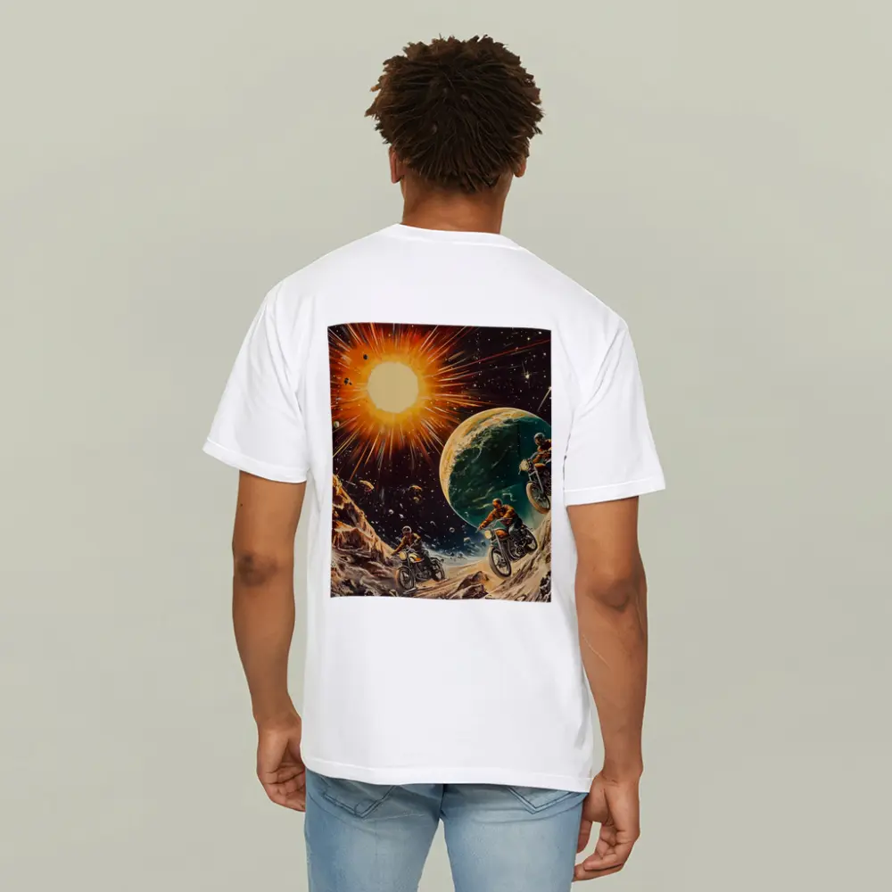 Retro Sci Fi Motorcycles Racing Through Space – T-Shirts
