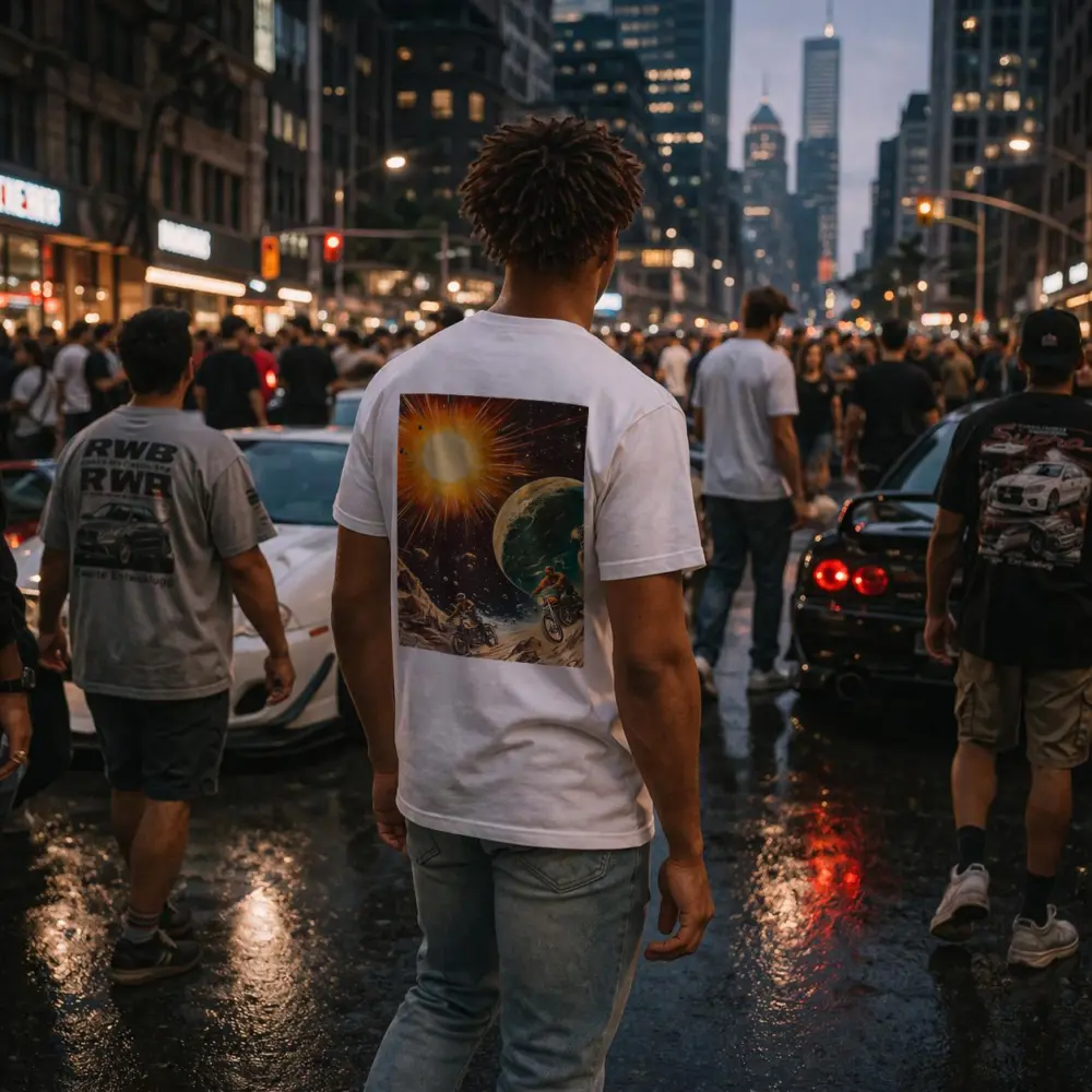 Retro Sci Fi Motorcycles Racing Through Space – T-Shirts