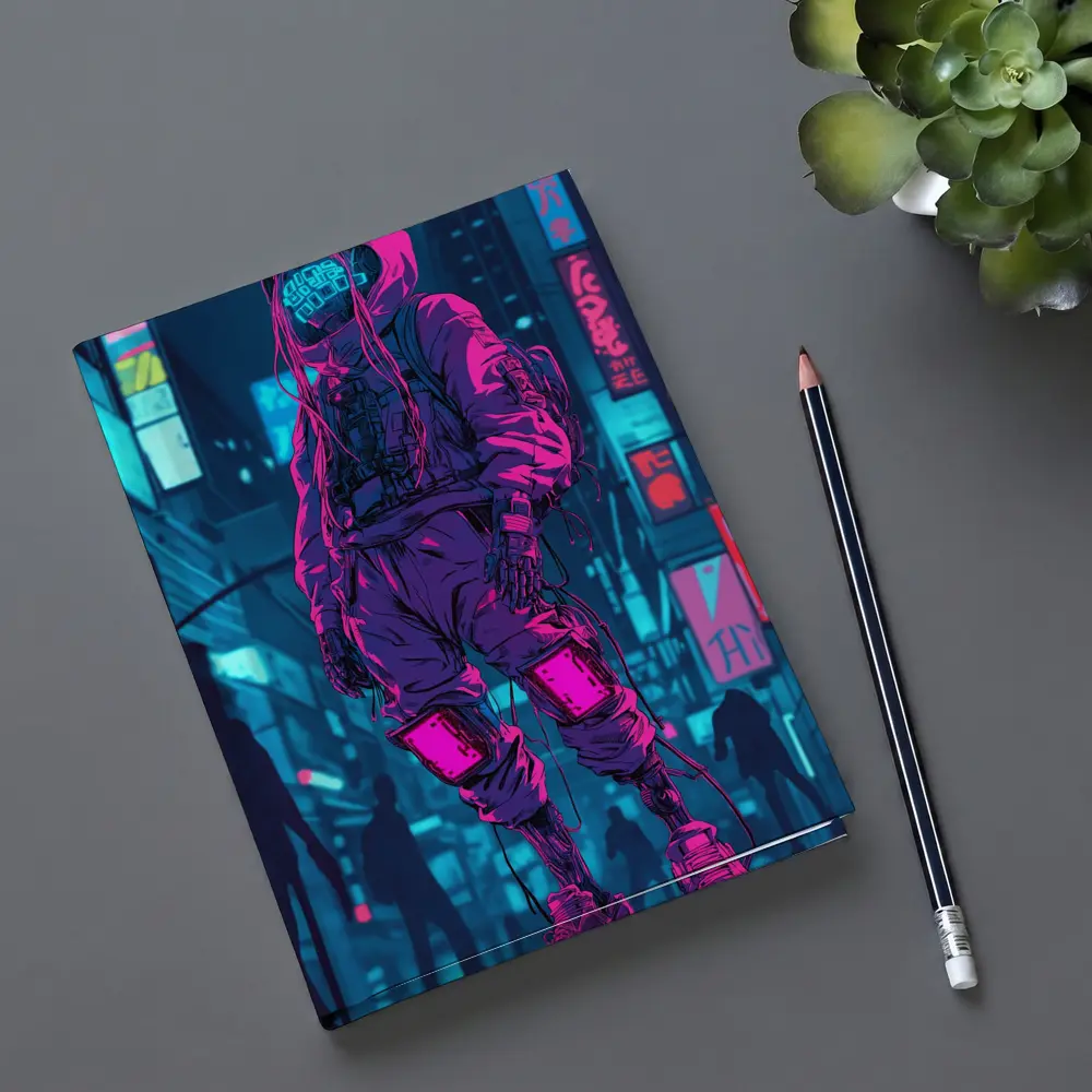 Cyberpunk Street Fighter Neon City Night – Notebooks
