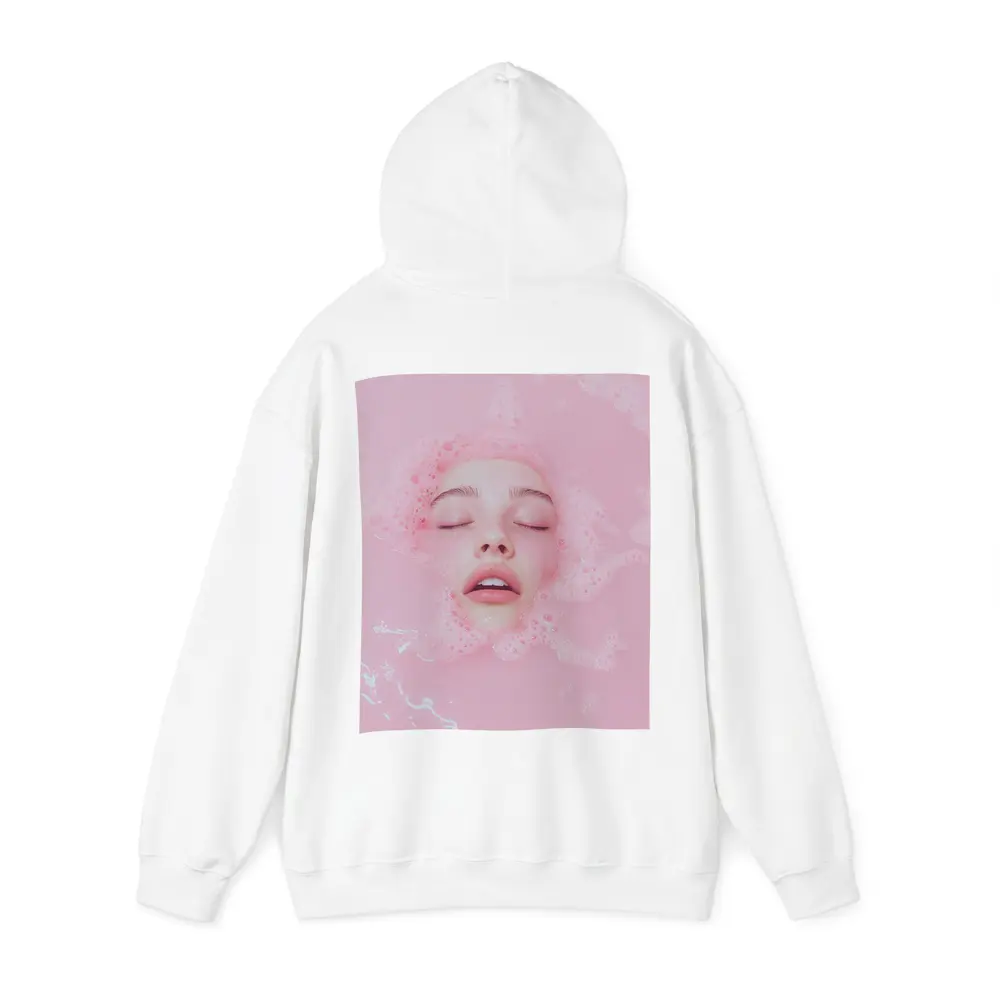 Woman Face Submerged Pink Bubble Bath – Hoodies