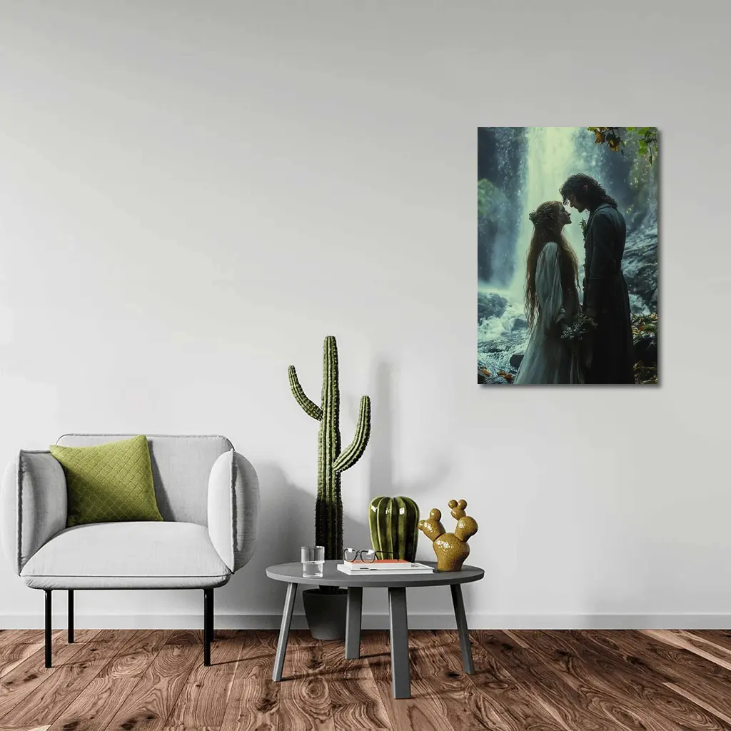 Fantasy Couple Romance By Misty Waterfall – Wall Art