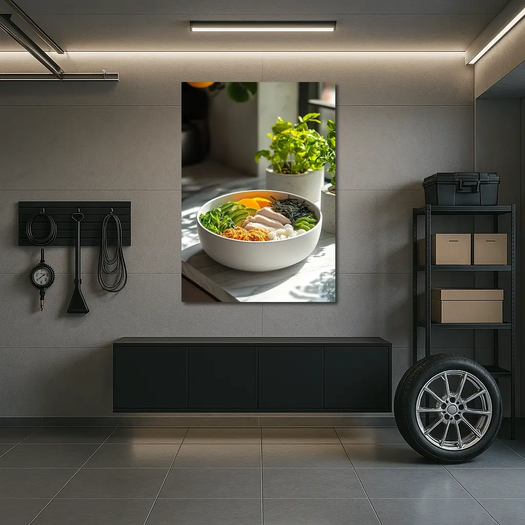 Asian Poke Bowl Sunny Kitchen Setting – Wall Art