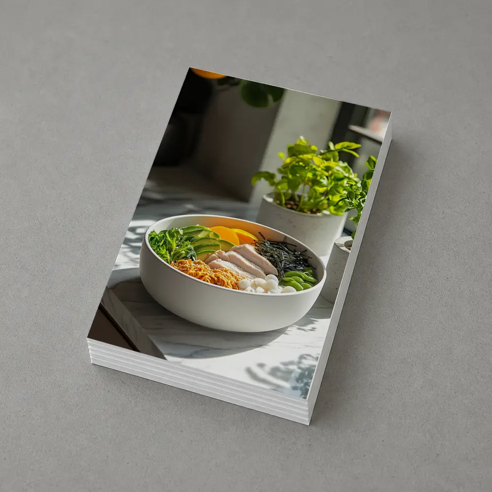 Asian Poke Bowl Sunny Kitchen Setting – Postcards