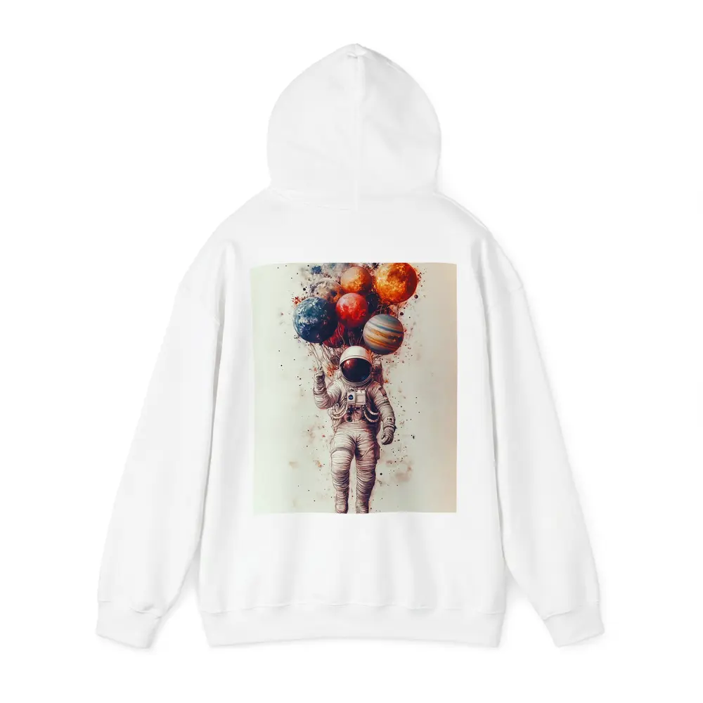 Astronaut Floating With Planet Balloons Art – Hoodies