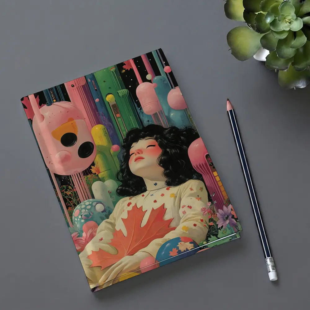 Dreaming Girl Surreal Colorful Fantasy World – Notebooks