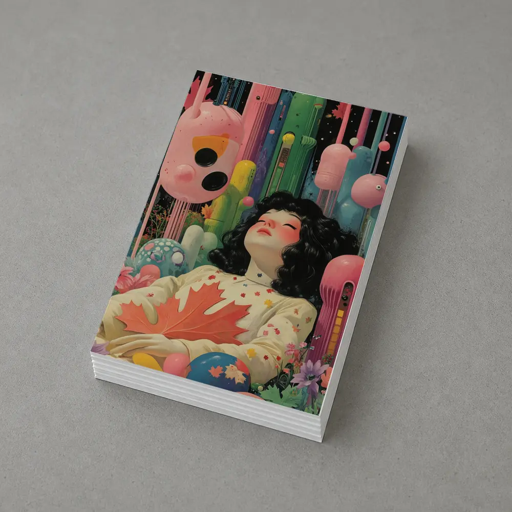 Dreaming Girl Surreal Colorful Fantasy World – Postcards
