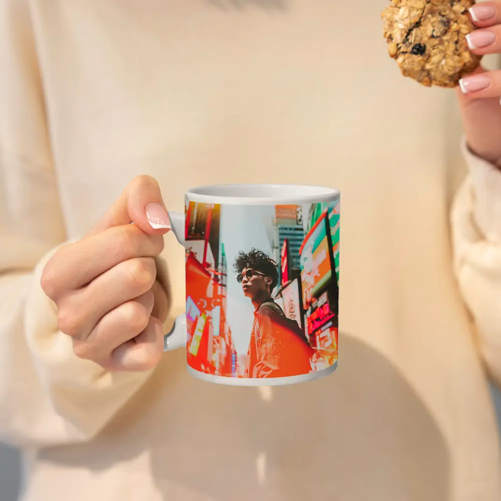 Young Man City Neon Streets Urban Style – Mugs