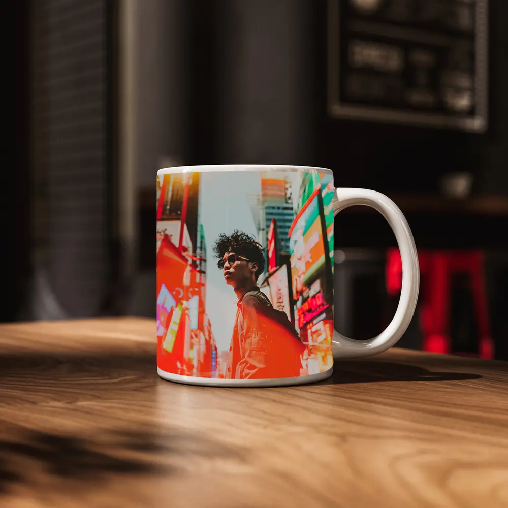 Young Man City Neon Streets Urban Style – Mugs