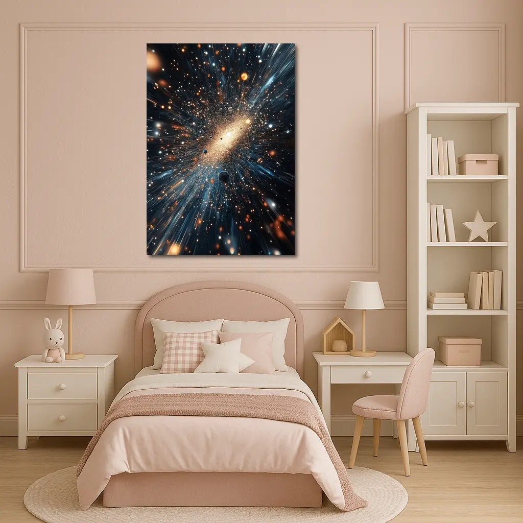 Deep Space Galaxy Explosion Stars Abstract Art – Wall Art