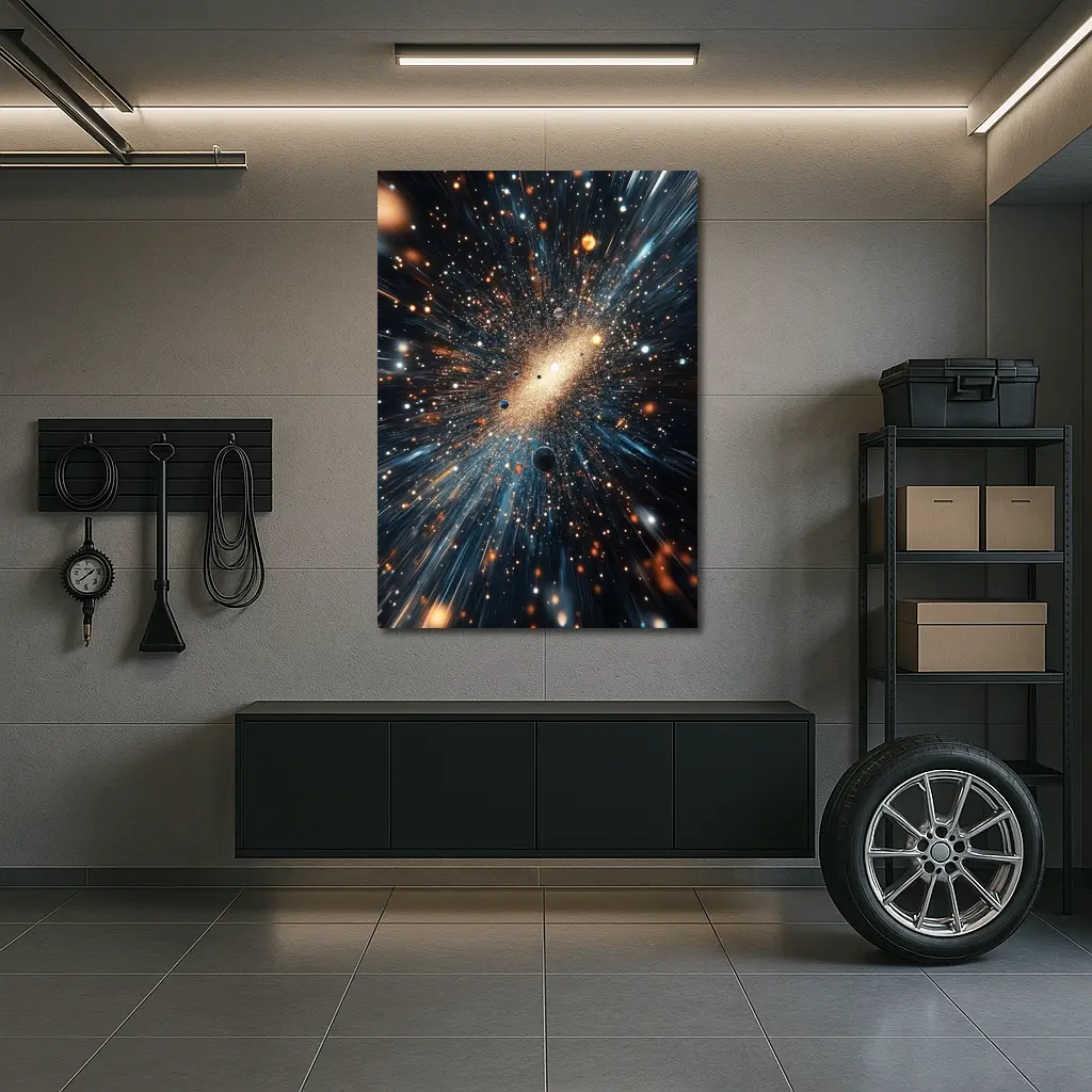 Deep Space Galaxy Explosion Stars Abstract Art – Wall Art