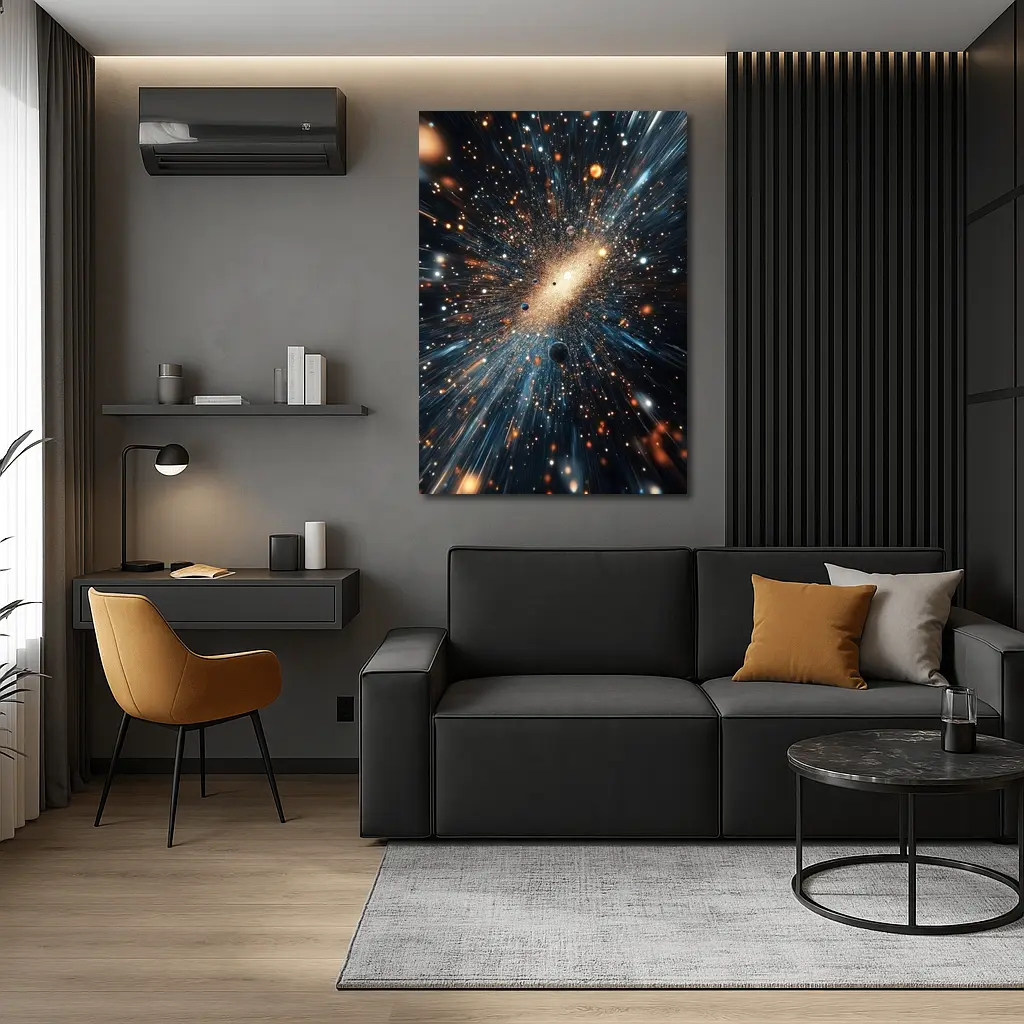 Deep Space Galaxy Explosion Stars Abstract Art – Wall Art